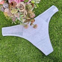 MST Női tüllös pamut tanga Világos szürke, S/M 99196