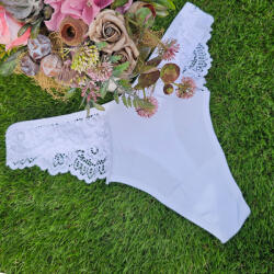 MST Női csipkés pamut tanga Fehér, M/L 99139