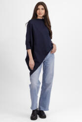 SHOPIKA Bluza bleumarin din jerseu bumbac, cu un colt lateral Talie unica