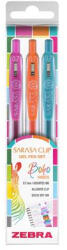 Zebra Zseléstoll készlet, 0, 33 mm, nyomógombos, ZEBRA "Sarasa Clip Boho Vibes", 3 különböző szín (99432) - iroszer24