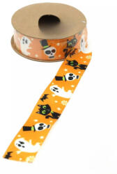  Koponya mintás narancs színű ripsz szalag (GD2403424)