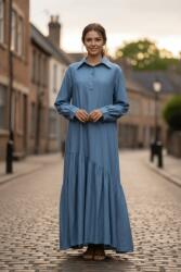 Ie traditionala Rochie imitatie denim lunga