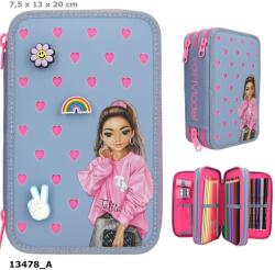 TOPModel 3 Emeletes Töltött Tolltartó Szilikon Kitűzőkkel