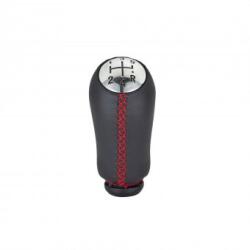 ALM Maner nuca schimbator 5 si 6 viteze negru+rosu compatibil Dacia Logan 1 Renault Megane 2 Clio 3 Scenic 2 Laguna 2 (ALM 160625-8)