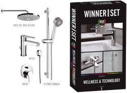Remer Set dus incastrat Remer Rubinetterie Winner W0910315RMOI, Anti-calcar, 4 functii, palarie dus 20 cm, cartus ceramic, alama cromata (W0910315RMOI)