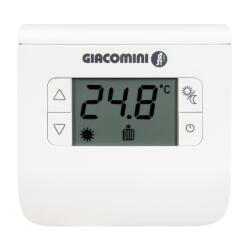Giacomini Termostat ambiental Giacomini K494AY001, montaj aparent sau incastrat, functie incalzire racire, alimentare pe baterii (K494AY001)