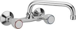 Remer Baterie bucatarie Remer Rubinetterie 1000-2000 41SY, dublu comanda, rezistenta la coroziune, pipa pivotanta, design clasic, usor de montat, alama cromata (41SY)