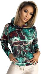 Numoco Női kapucnis pulóver 390-2 - zöld-barna