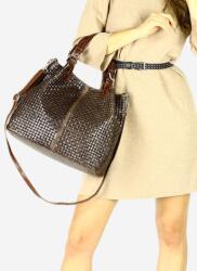 Marco Mazzini Bőr kézitáska Carina Treccia barna (s147h)