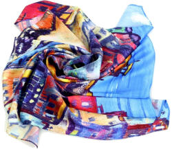 Valentina Női selyem sál denim (ch83c)