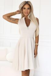 Numoco Bézs színű, rövid ruha elöl cipzárral