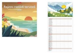 TopTimer Naptár, fali, TOPTIMER "Rajzos családi tervező (NKT098011U) - jatekotthon