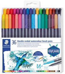 STAEDTLER Művészeti ecsetfilc Staedtler Design Journey kétvégű akvarell 36 db-os bliszteres (3001 TB36)
