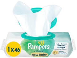 Pampers Harmonie New Baby műanyagmentes nedves törlőkendő 46 db