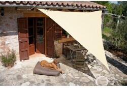 Elite Garden Napvitorla - árnyékoló teraszra, erkélyre és kertbe háromszög alakú 5x5x5 m bézs színben - polyester (vízálló) (napvitorla_5x5x5_polyester_bezs)