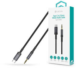DEVIA iPure Series Woven AUX 3, 5mm jack/Type-C audio kábel 1m - fekete