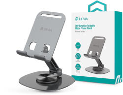 DEVIA Kintone Series összecsukható asztali 360° fokban elfordítható fém telefon tartó - szürke