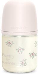 Suavinex Poetry SX Pro Physiological S стъклено бебешко шише 0 m+ Slow Flow - Pink