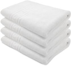 H Hotel Supplier Hotel Supplier Greek törölköző készlet, 70x140 cm, pamut 100% 550 GSM, fehér, 4 db
