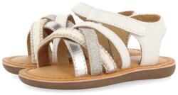 Gioseppo Gioseppo, Ilok tépőzáras műbőr és bőr szandál, Fehér, Ezüstszín, 21 EU (71514-WHITE-21)