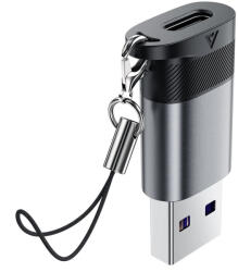 ACEFAST Adapter (J8) - Type-C to USB, 10Gbps adatátvitel, 27W, gyors töltés - Fém Szürke Acefast