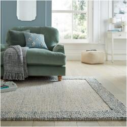 Flair Rugs Bobble Wool Border téglalap alakú szőnyeg, 160 x 230 cm, 2000 g/m2, 78% gyapjú, 22% poliészter, Kék