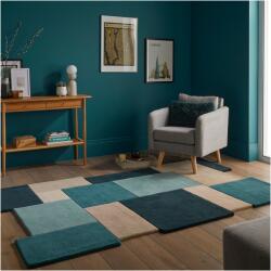 Flair Rugs Collage téglalap alakú szőnyeg, 120 x 180 cm, 3900 g/m2, 100% gyapjú, sötétkék