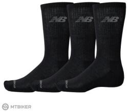 New Balance Performance Basic Crew zokni, 3 pár, fekete (L (EU 43-46))