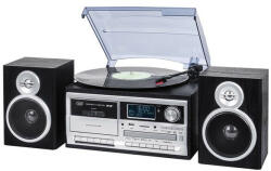 Trevi TT 1072 E sötét fa retro bakelit lemezjátszó/Mini HiFi rendszer Mini Hifi