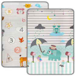 Milly Mally Kétoldalas habszivacs alátét Milly Mally Kinder Digits and Elephant 178x120 cm