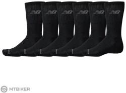 New Balance Performance Basic Crew zokni, 6 pár, fekete (L (EU 43-46))