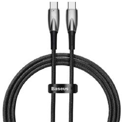 Baseus GLIMMER adatkábel (Type-C - Type-C, 5A, 100W, PD gyorstöltő, 100cm, törésgátló) FEKETE