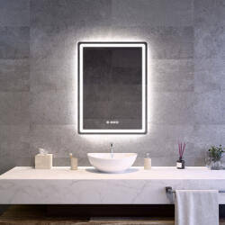 Welland Type-20 LED tükör - fényerő + színhőfok állítás + óra - 60 x 80 cm