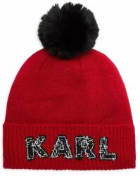  Karl Lagerfeld női vörös téli sapka Pom Pom