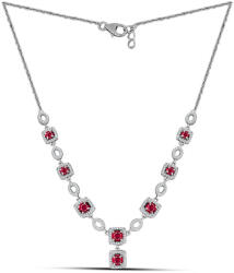  Ezüst Nyaklánc Madagaszkári Rubinnal és Fehér Topázzal, Y61161
