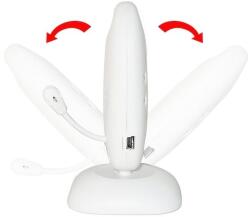 FOXMAG24 Camera Audio-Video si monitor, pentru supraveghere bebelusi, night vision, Monitorizare Temperatura, Alarma, Cantece de leagan, ecran HD XL 2 Inch, LCD, alb