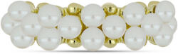  Arannyal Bevont Ezüst Gyűrű Fehér Édesvízi Kagylógyönggyel, Y61535/54