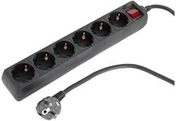 Grundig Prelungitor Grundig 6 prize 3680W cablu 15m cu intrerupator negru (8711252569048)