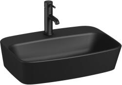 Jika Lyra Plus pultra építhető mosdó túlfolyó nélkül 54x40 cm, matt fekete H8183827161121 (H8183827161121)