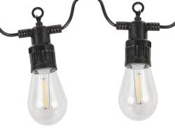 VG Hosszabbítható Lámpafüzér - Balkonvilágítás, 20 LED, Időjárásálló, IP44, 12 m, Meleg Fehér