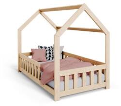 DUBI Gyermek házi ágy 160x80 matraccal - Natúr színű