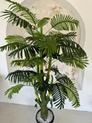  Műnövény Trópusi Arany pálma Óriás Dús Zöld 180cm magas Fekete Vázával