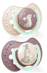 LOVI Силиконови залъгалки Lovi - Night & Day, Bunny, 6-18 m, 2 брoя (22/915g)