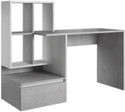 WIPMEB MARLO íróasztal polccal, betonszürke/fehér 5907758724941 (WM0047)