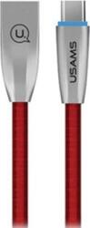 USAMS U-LIGHT adatkábel (USB - Type-C, 2A, gyorstöltő, 120cm, LED jelzés) PIROS (TCZSUSB04) (63813-uniw) (63813-uniw)