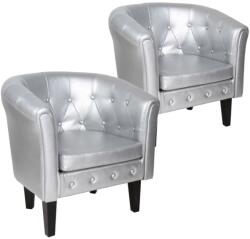 Miadomodo Fotel készlet Chesterfield 58x71x70 cm ezüst (CSSEL03A0si02ER)