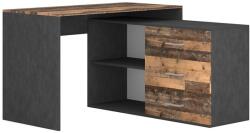 WIPMEB Íróasztal fiókokkal és univerzális sarokmegoldással (jobb/bal) JULES barna/fekete 5904804550615 (WM0037)