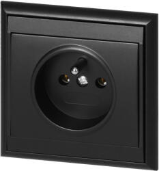 ORNO Priză încastrată simplă 2P+E Luna, 16A, 250V, PT-16L, negru (O-OR-OE-7605_B)