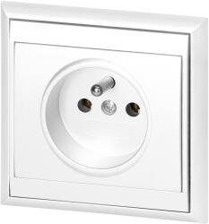 ORNO Priză încastrată simplă 2P+E Luna, 16A, 250V, PT-16L, albă (O-OR-OE-7605_W)