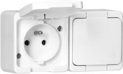 ORNO Priză dublă aplicată 2x2P+E, impermeabilă cu capac, IP44, SMART, albă (O-NT-6S_BIALY)